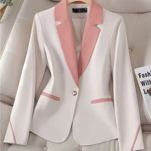 Elegant Women's Blazer with Pink Accents